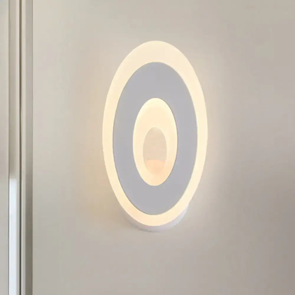Modern black & cream oval led wall lamp bedroom light type