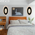 Modern black & cream oval led wall lamp bedroom light type