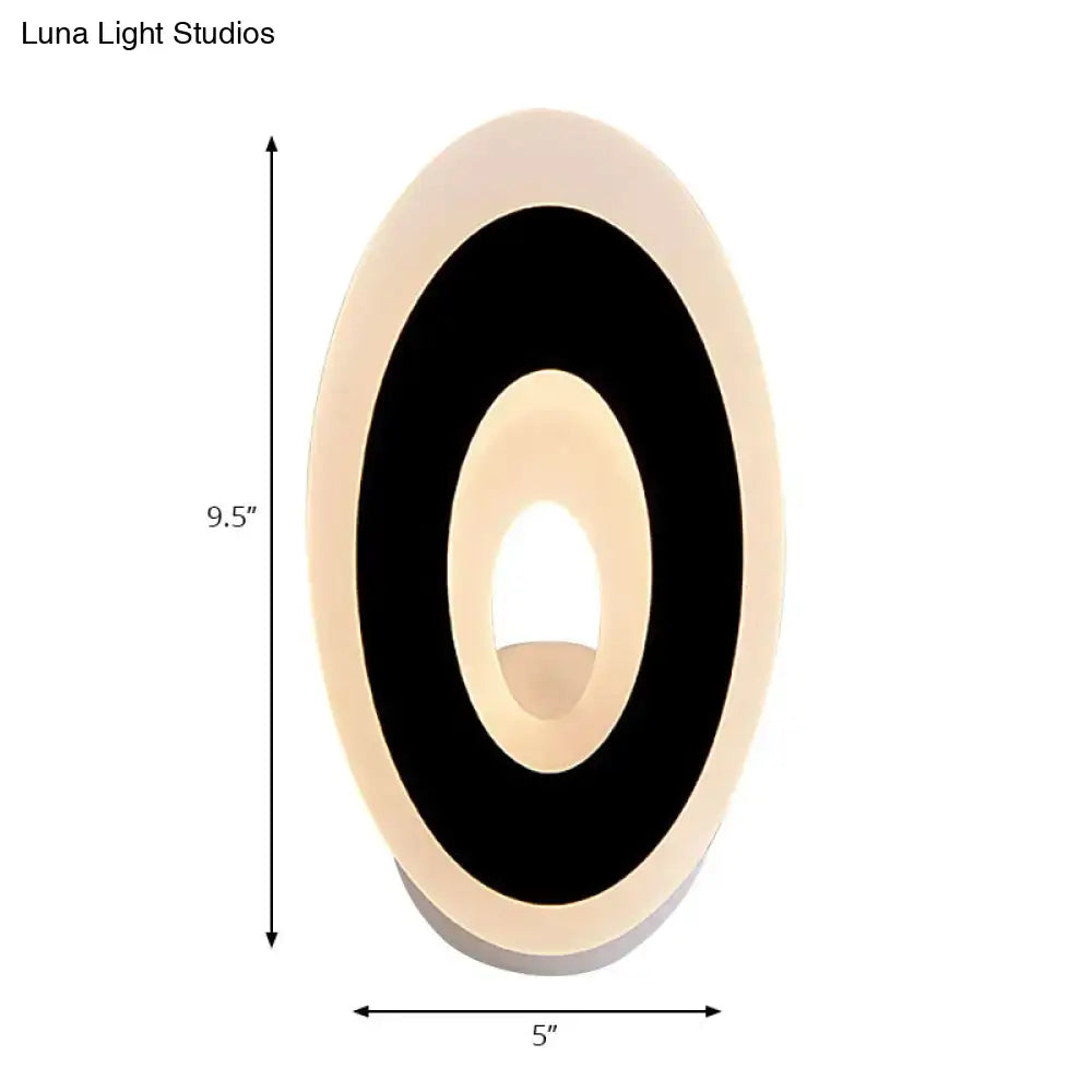 Modern black & cream oval led wall lamp bedroom light type