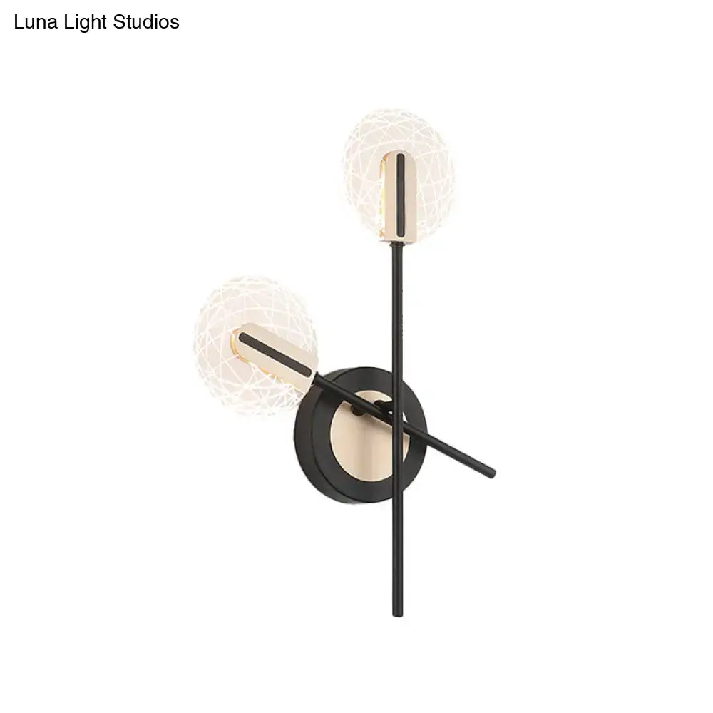 Modern black & cream warm white wall light living room sconce