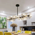 Modern black crystal blossom chandelier dining table light