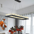 Modern black crystal icicle led ceiling light dining room chandelier