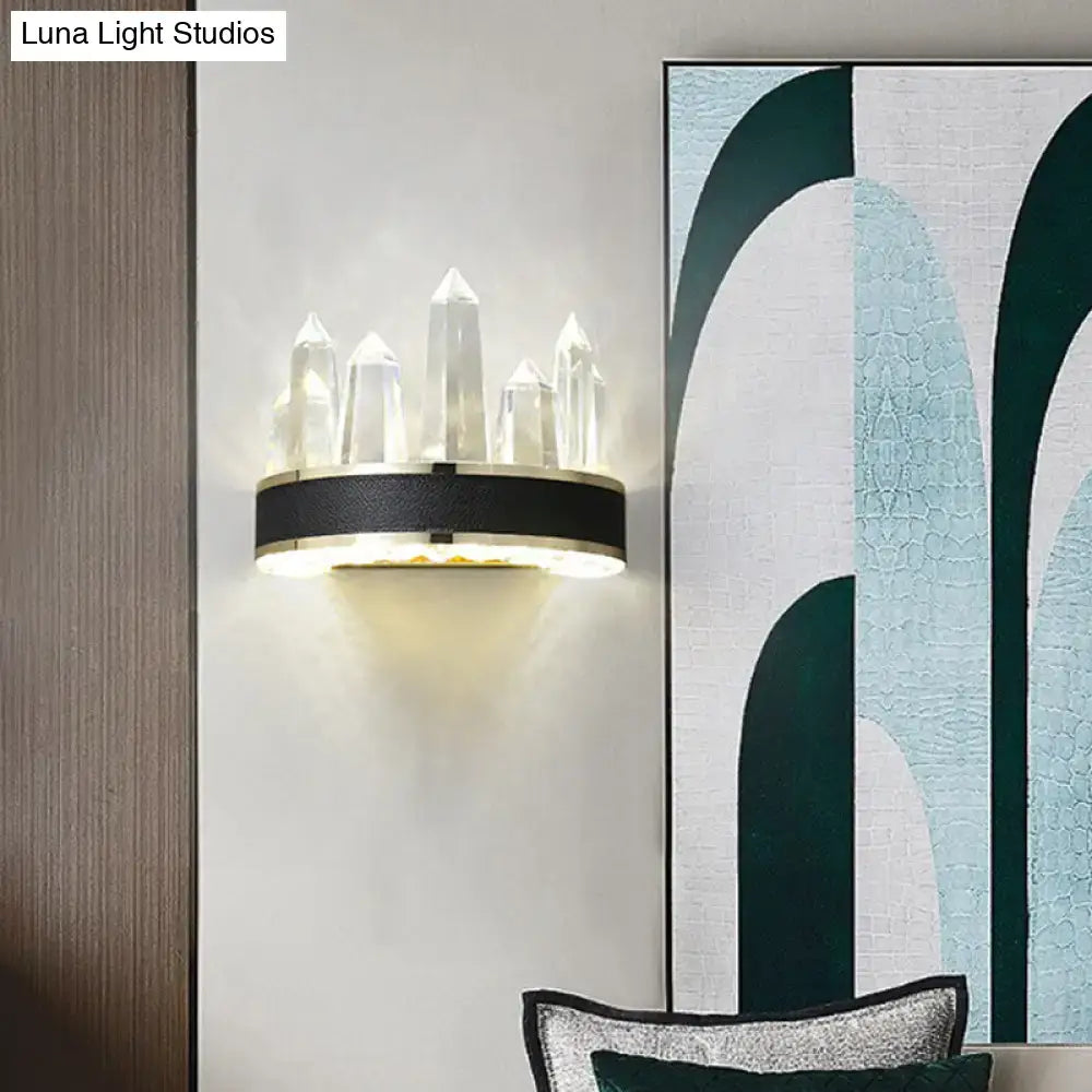 Modern black crystal led wall sconce icicle shaped wall living room