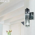 Modern black crystal rectangle wall sconce bedroom light
