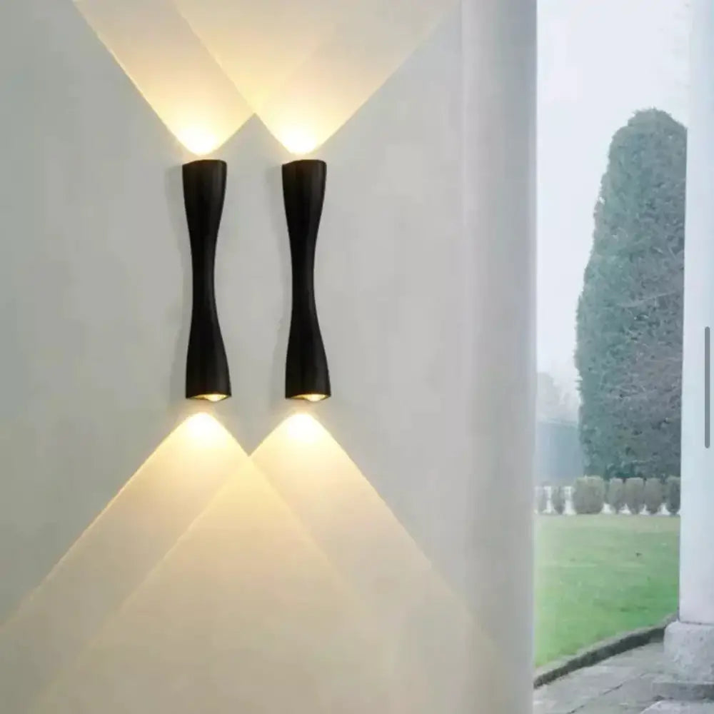 Modern black curved wall sconce outdoor waterproof porch light