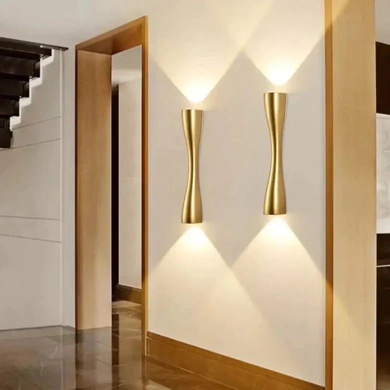 Modern black curved wall sconce outdoor waterproof porch light