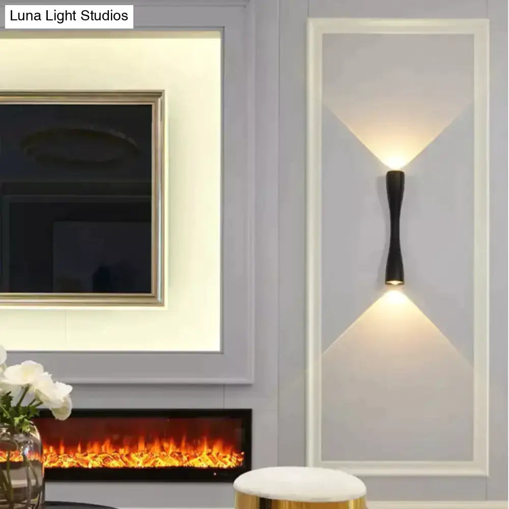 Modern black curved wall sconce outdoor waterproof porch light