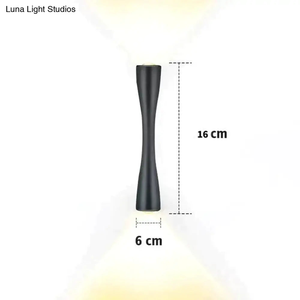 Modern black curved wall sconce outdoor waterproof porch light