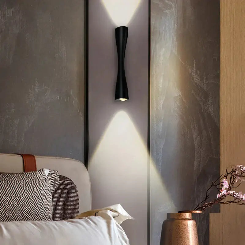 Modern black curved wall sconce outdoor waterproof porch light