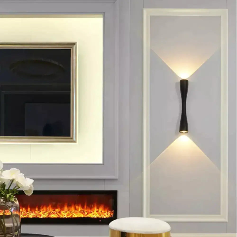 Modern black curved wall sconce outdoor waterproof porch light