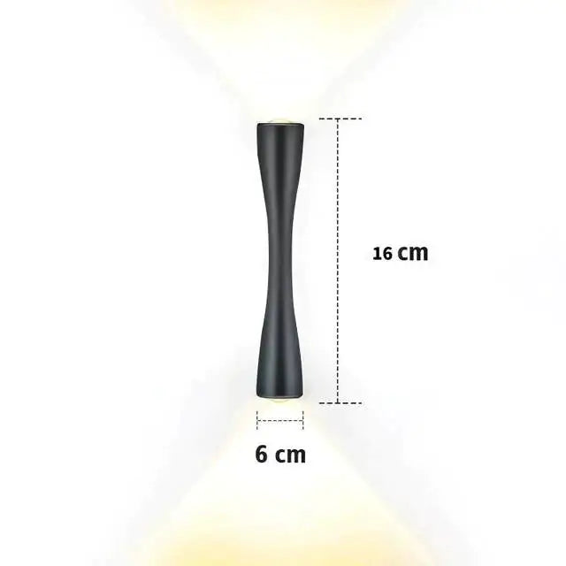 Modern black curved wall sconce outdoor waterproof porch light