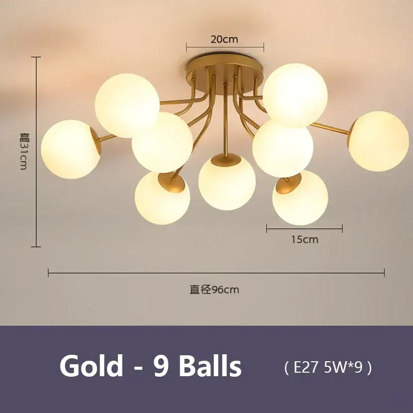 Modern black decorbites bubble glass led ceiling light living room