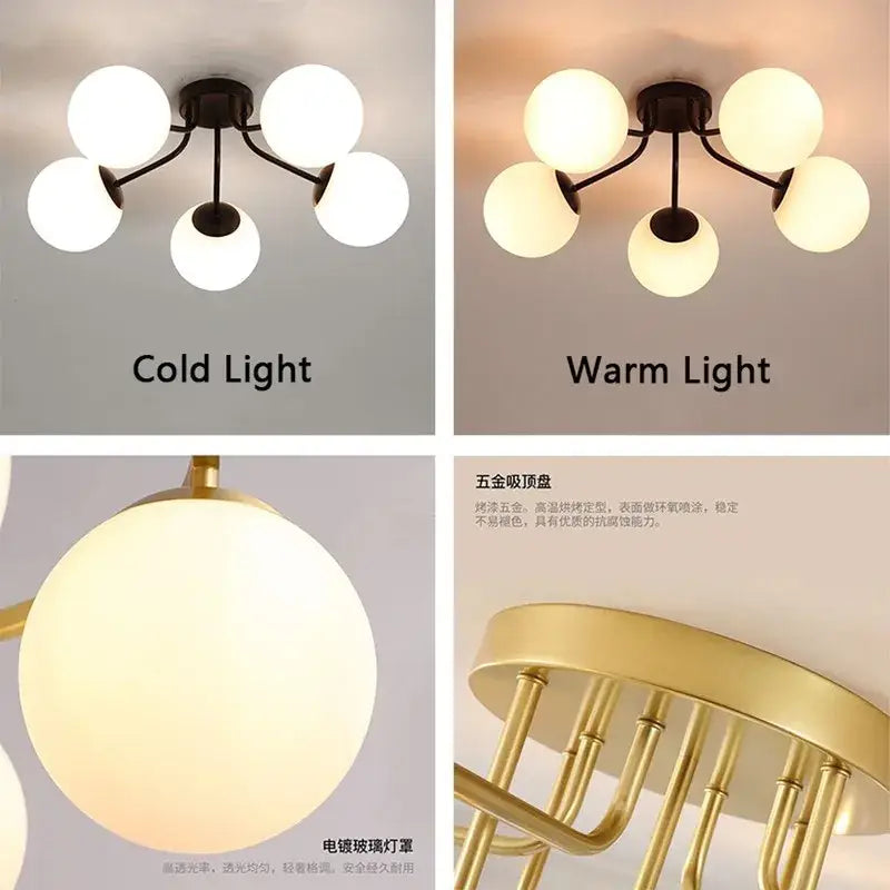Modern black decorbites bubble glass led ceiling light living room