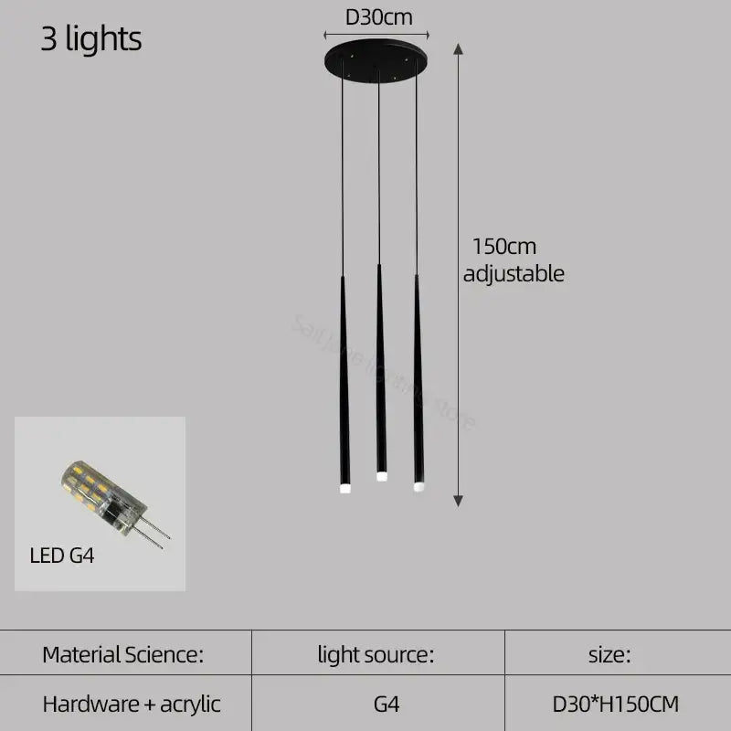Modern black decorbites conical chandelier stair lamp kitchen lighting
