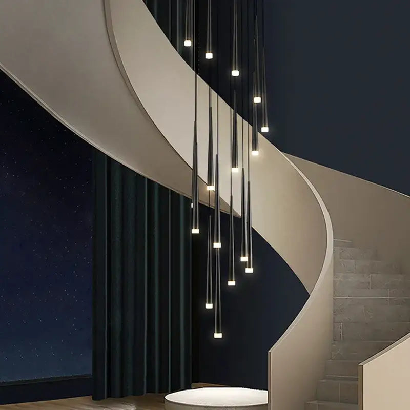 Modern black decorbites conical chandelier stair lamp kitchen lighting