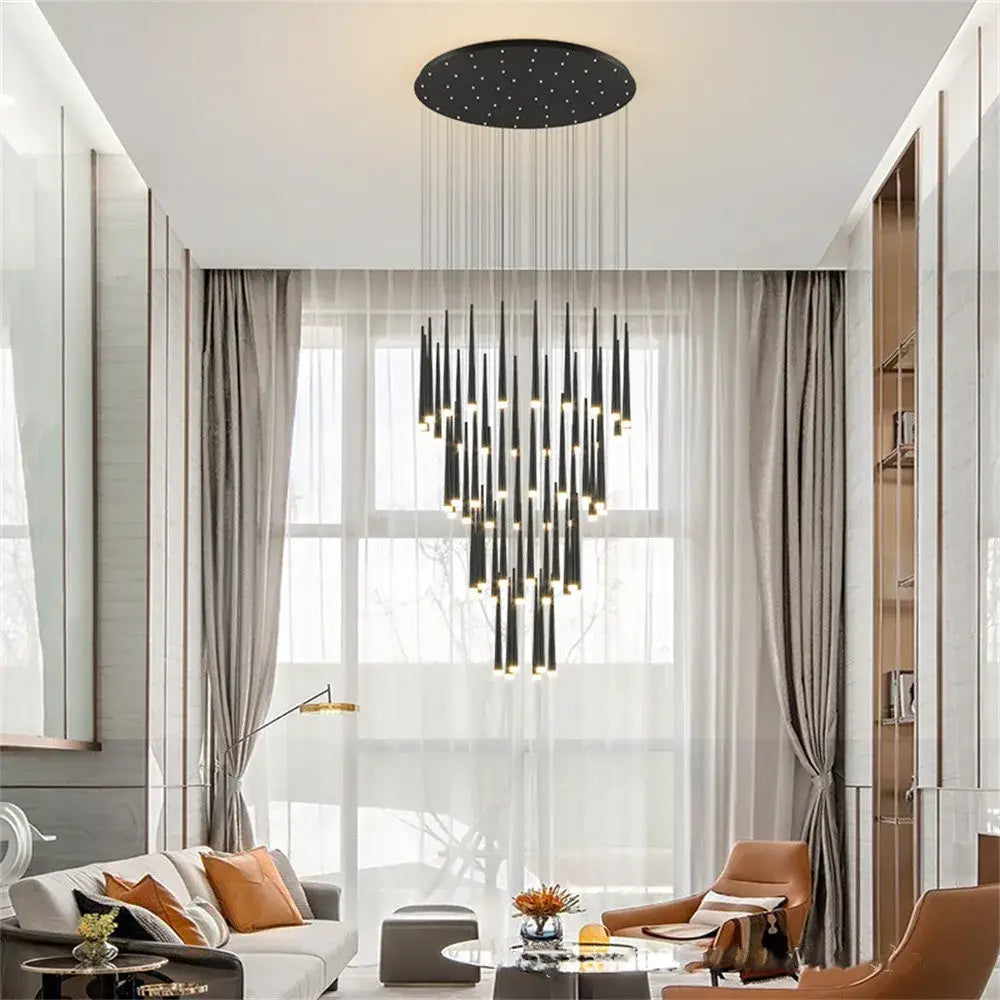 Modern black decorbites conical chandelier stair lamp kitchen lighting