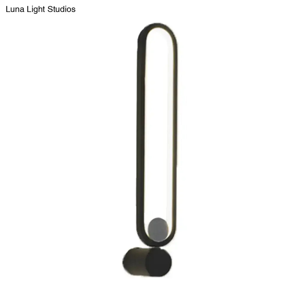 Modern black elliptical wall lamp study room led sconce