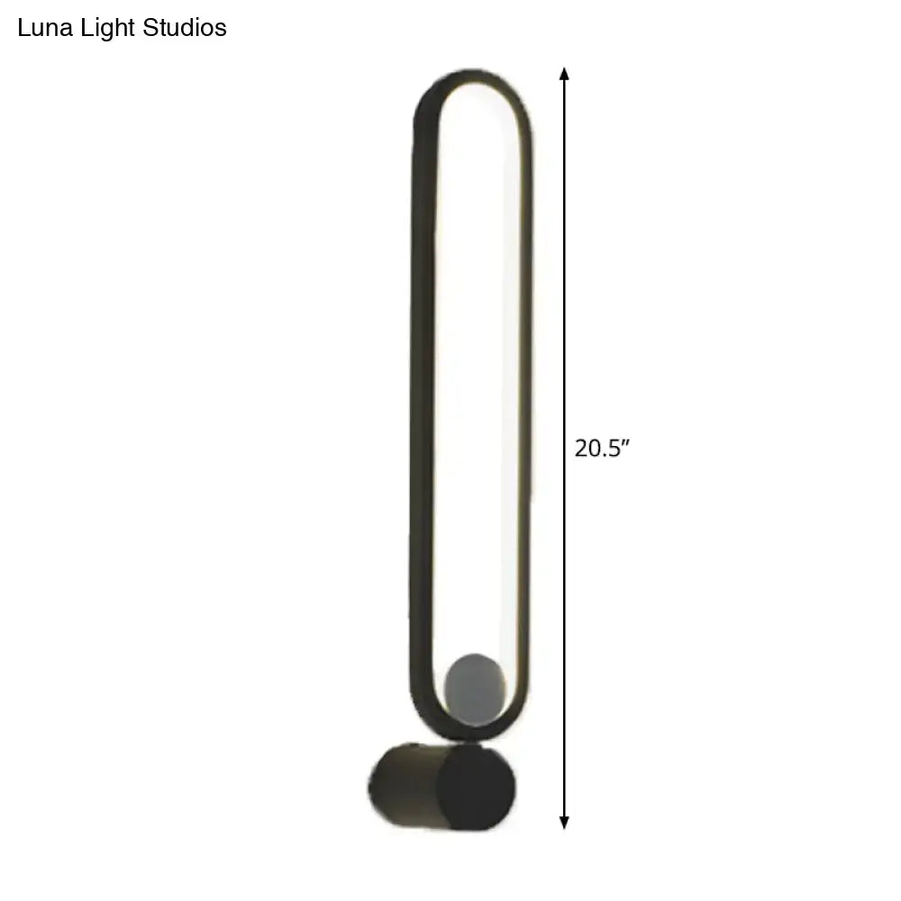 Modern black elliptical wall lamp study room led sconce