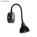 Modern black finish metal shade wall lamp bedroom warm white led