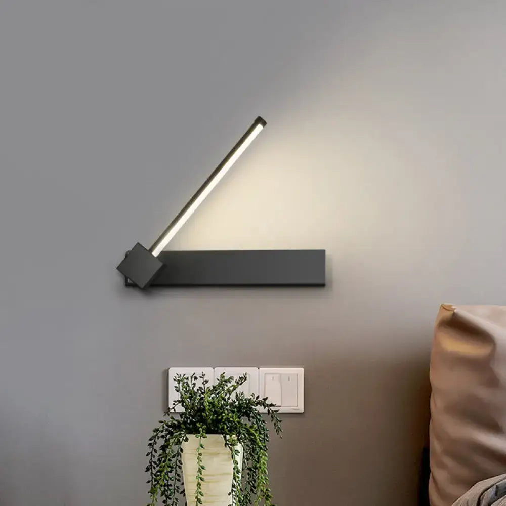 Modern black finish rotatable led wall sconce for bedroom lighting