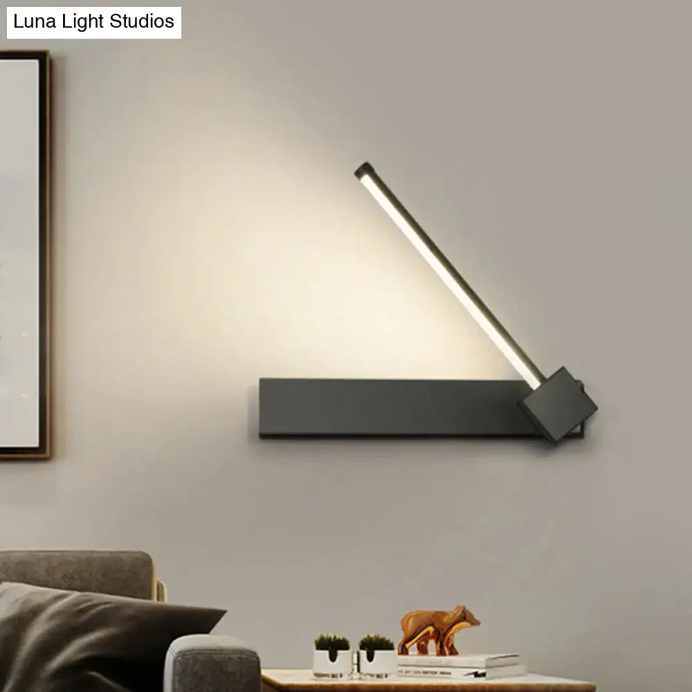 Modern black finish rotatable led wall sconce for bedroom lighting