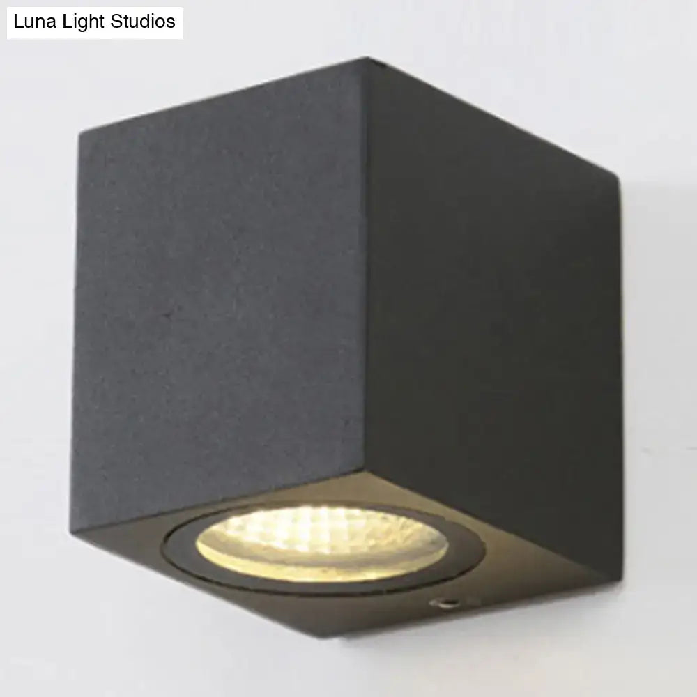 Modern black geometric led outdoor wall mount – patio sconce light