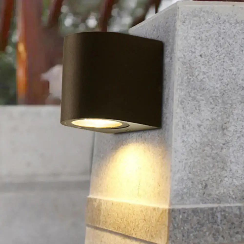 Modern black geometric led outdoor wall mount – patio sconce light