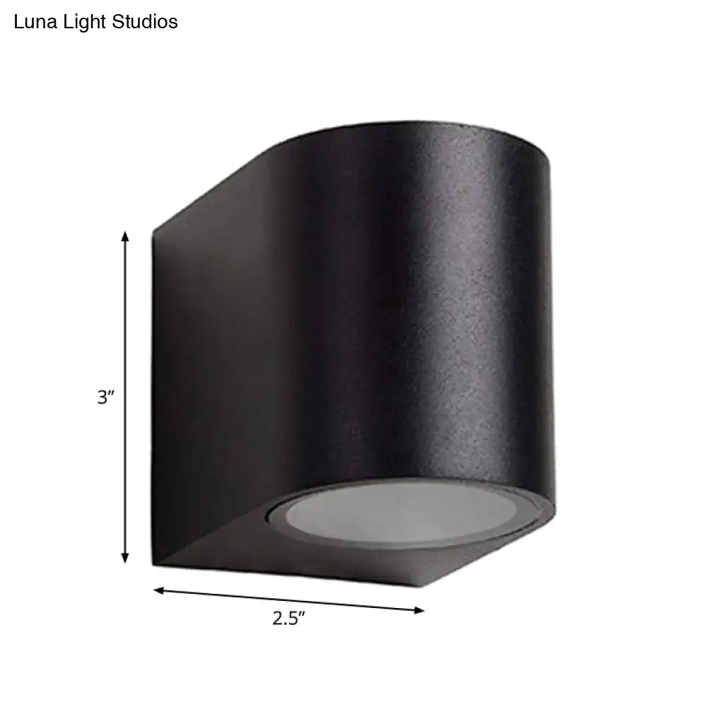 Modern black geometric led outdoor wall mount – patio sconce light