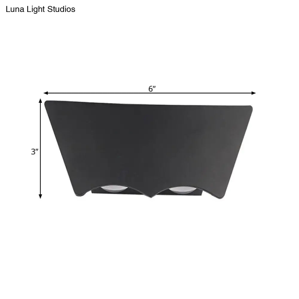 Modern black geometric wall sconce bedroom warm white light
