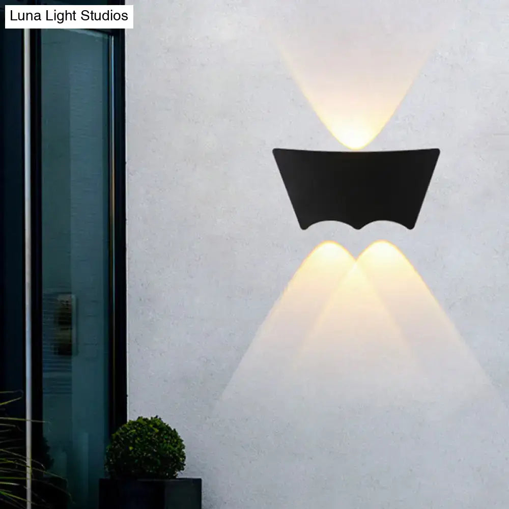 Modern black geometric wall sconce bedroom warm white light