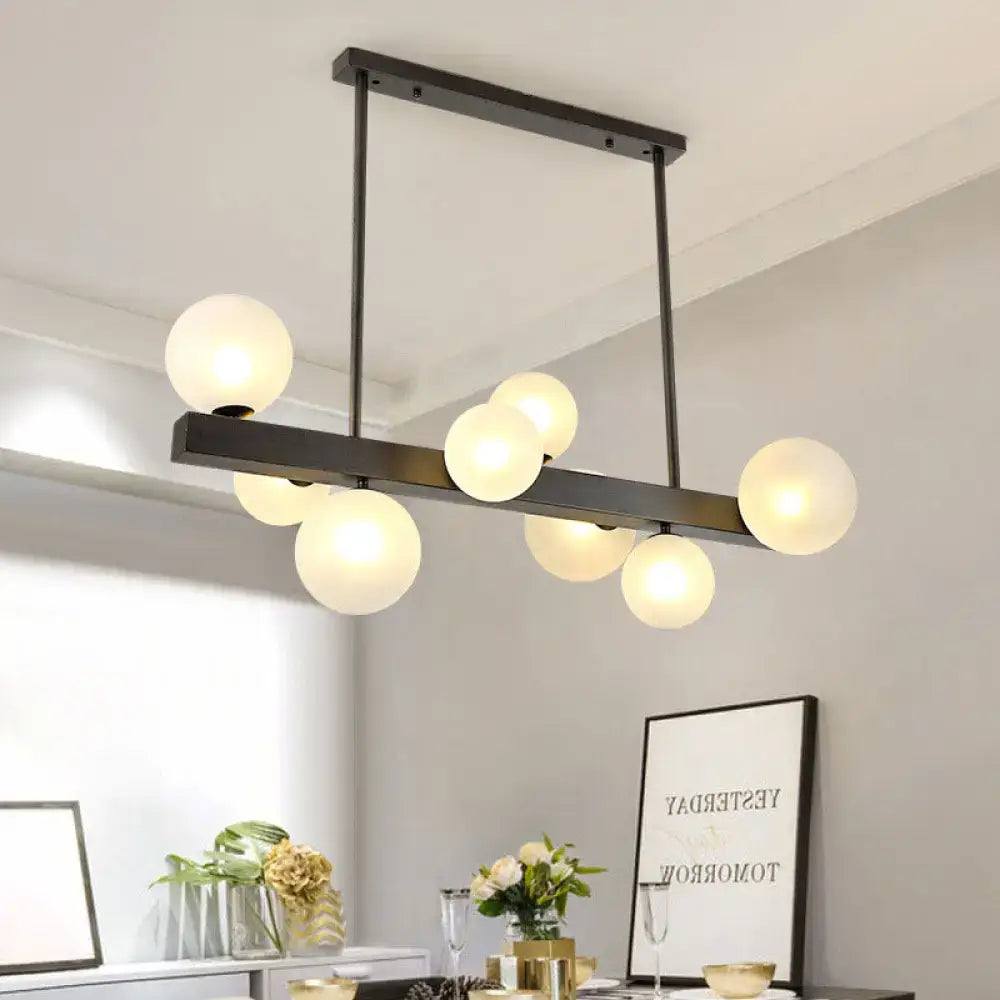 Modern black glass bubble linear pendant light for dining room