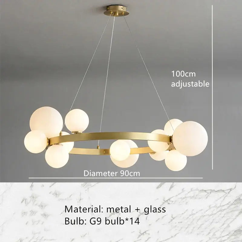 Modern black glass globe pendant light fixture dining room