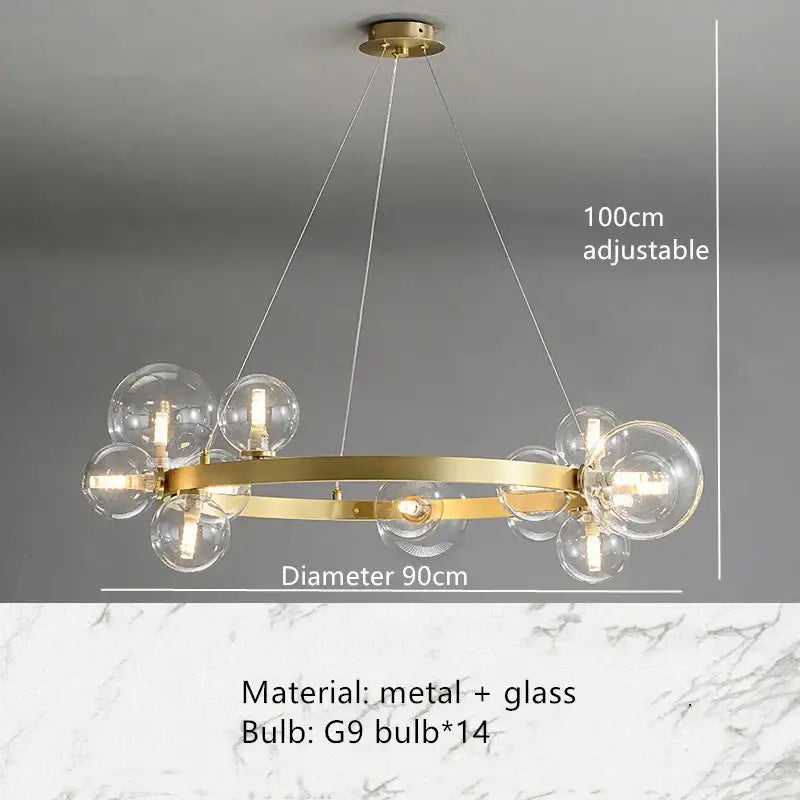 Modern black glass globe pendant light fixture dining room