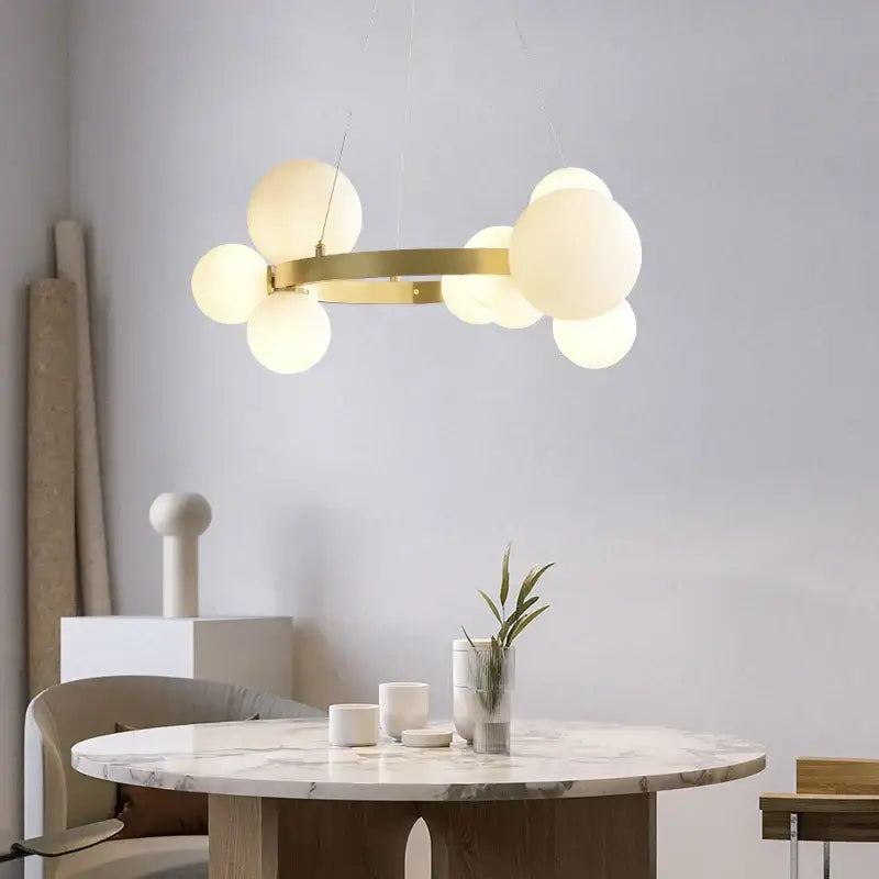 Modern black glass globe pendant light fixture dining room