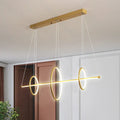Modern black & gold acrylic linear suspension light dining room