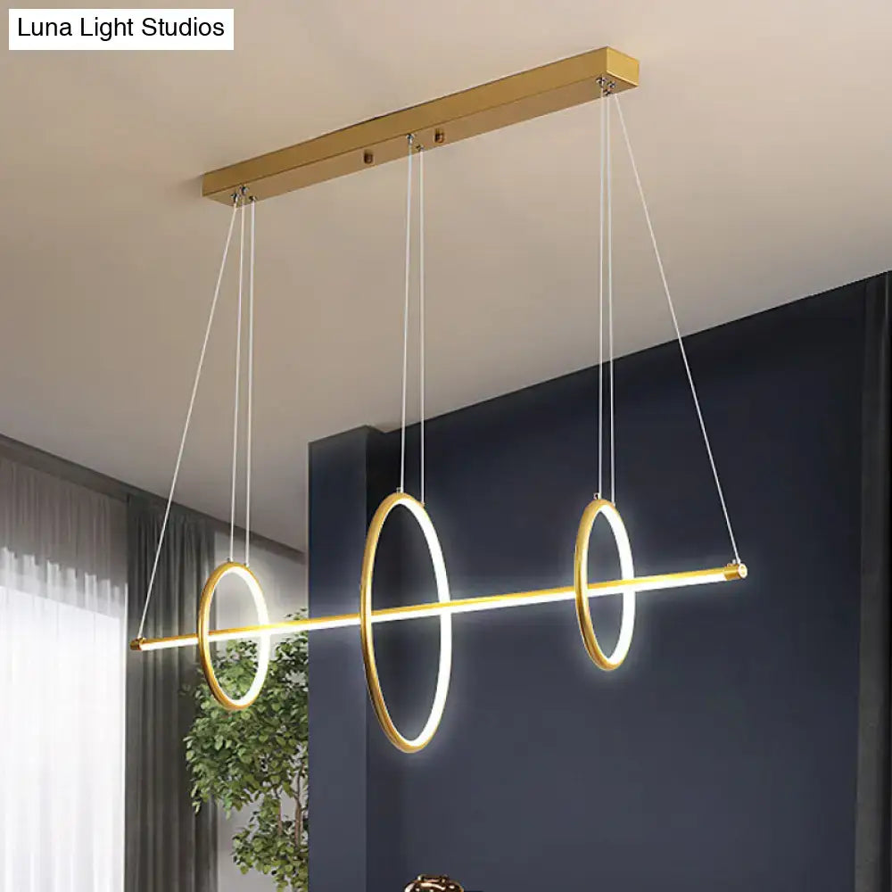 Modern black & gold acrylic linear suspension light dining room