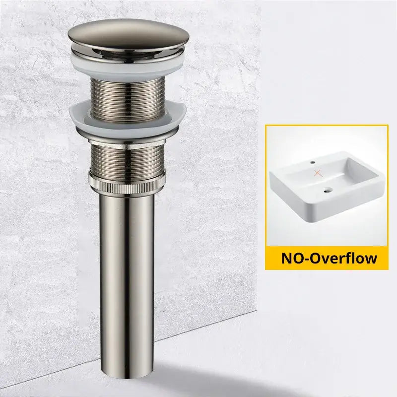 Modern black & gold brass basin sink pop up drain bathroom stopper