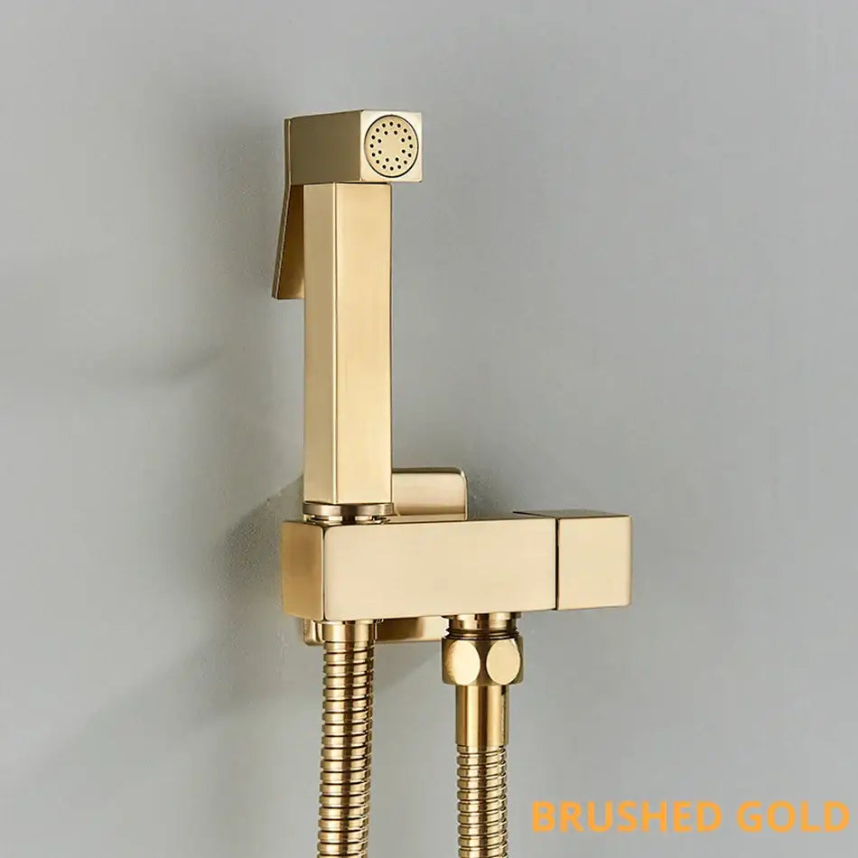 Modern black & gold brass bidet faucet – bathroom sprayer jet