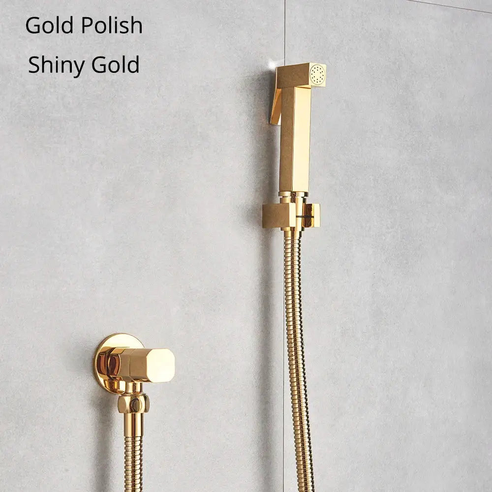 Modern black & gold brass bidet faucet – bathroom sprayer jet