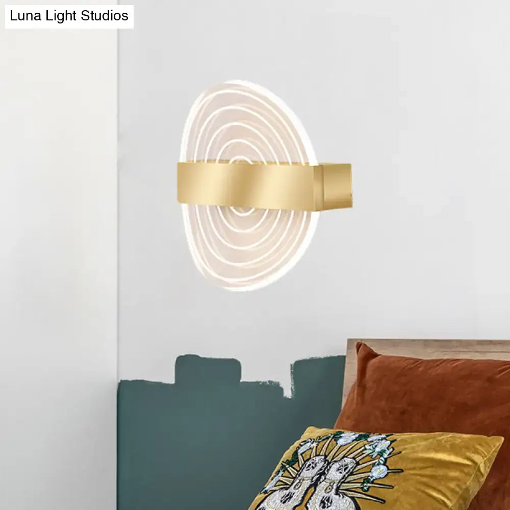Modern black & gold circle led wall lamp for living room