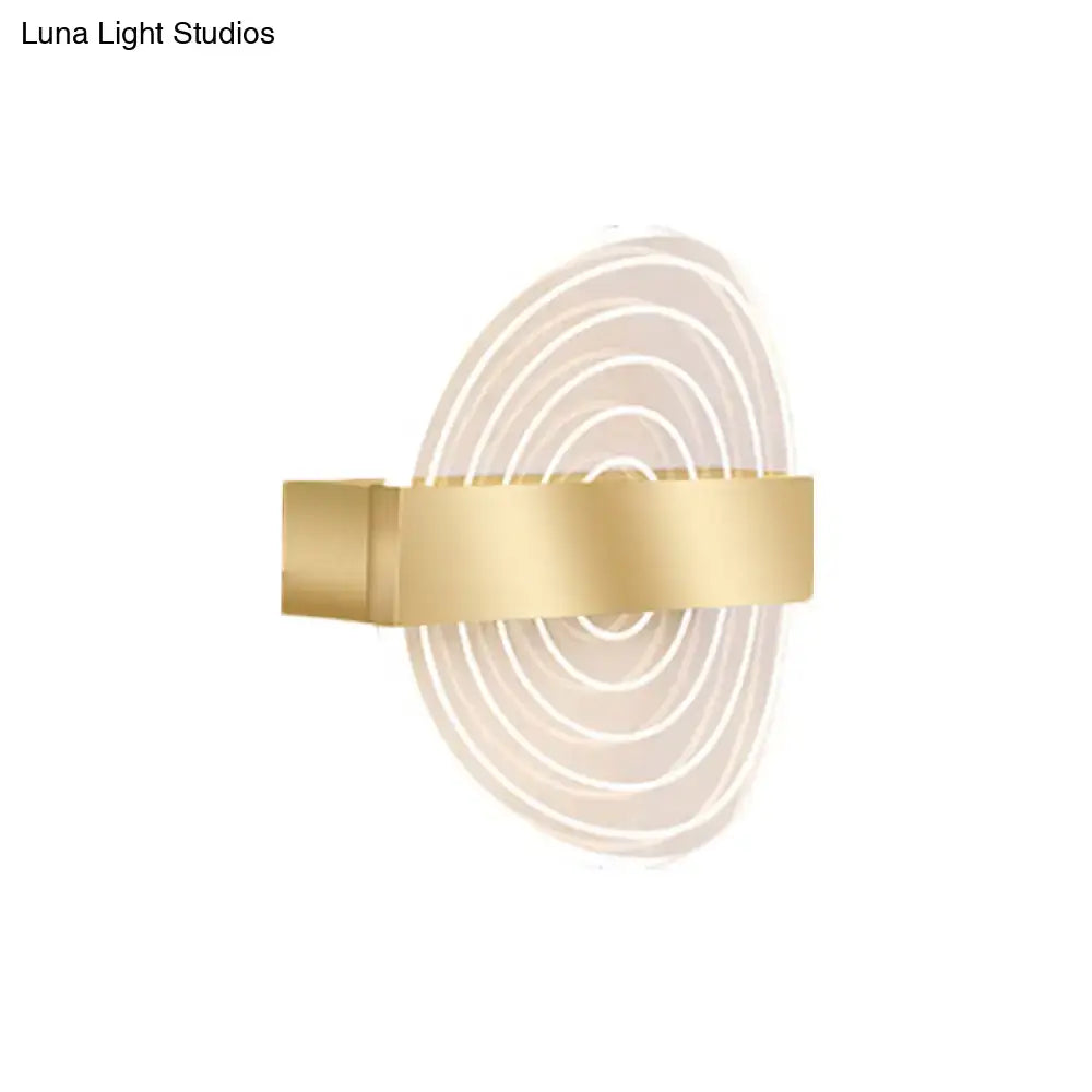 Modern black & gold circle led wall lamp for living room
