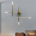Modern black & gold crossed lines led wall light bedroom fixture