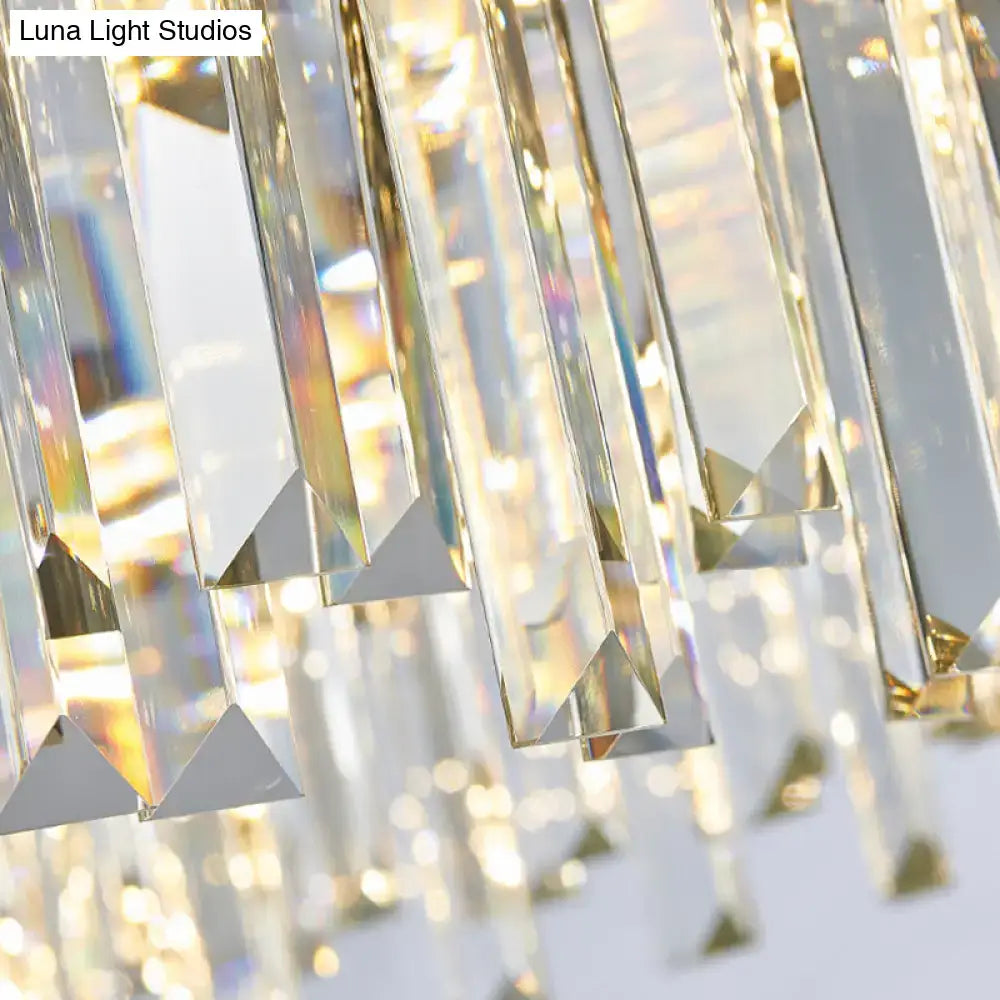Modern black & gold crystal oval chandelier dining room ceiling light