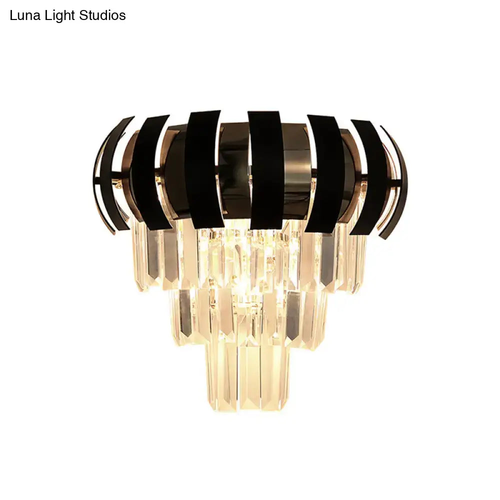 Modern black & gold crystal wall sconce corridor wall light