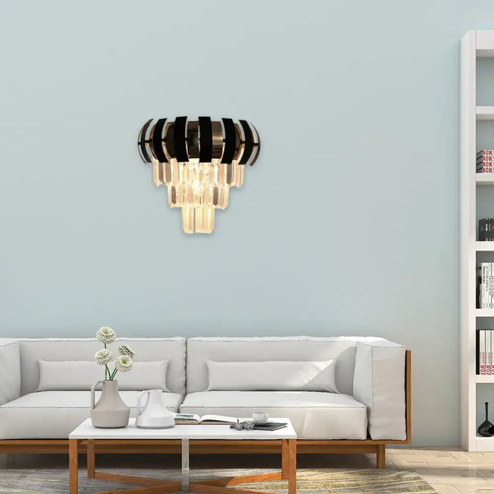 Modern black & gold crystal wall sconce corridor wall light
