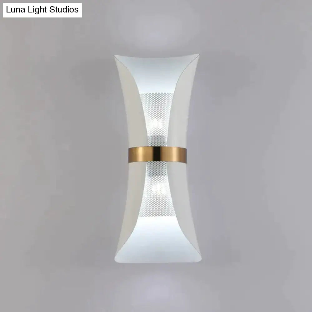 Modern black & gold curved wall lamp for bedroom