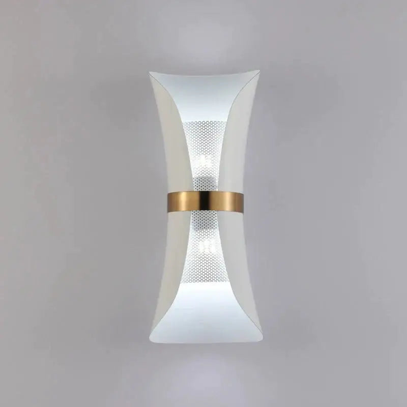 Modern black & gold curved wall lamp for bedroom