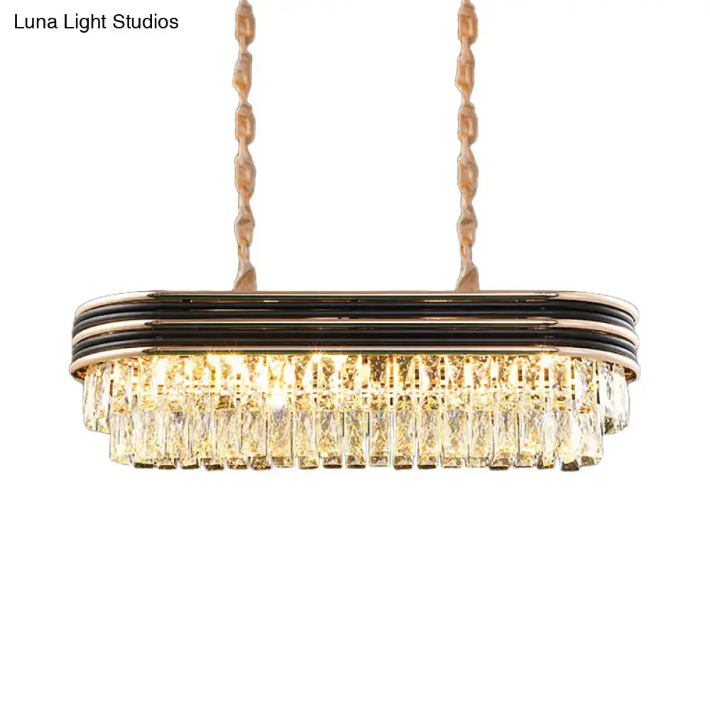 Modern black & gold elliptical pendant lamp kitchen island light