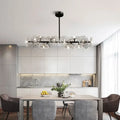 Modern black & gold floral crystal ceiling light dining room