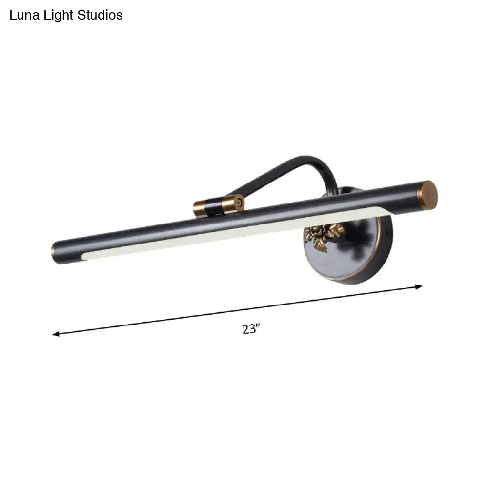 Modern black & gold floral led vanity wall sconce bedroom light